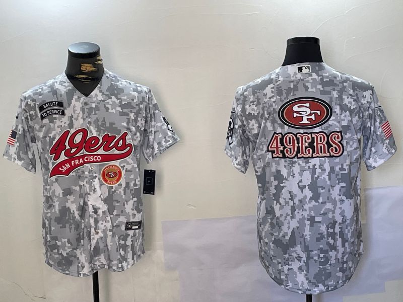 Men San Francisco 49ers Blank Nike Arctic Camo 2024 Salute to Service Limited NFL Jersey style 16